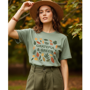 Eco-friendly design with autumn leaves print