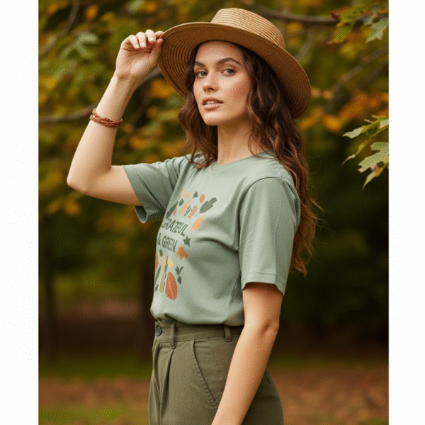 Eco-friendly design with autumn leaves print