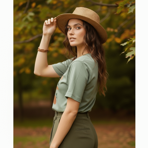 Eco-friendly design with autumn leaves print