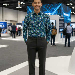 Geo Print Shirt and Tailored Trousers