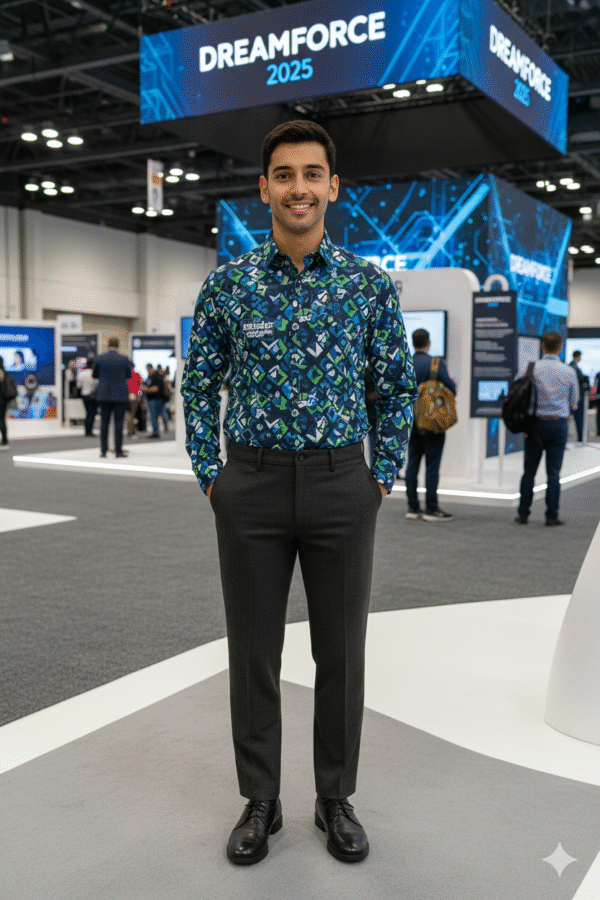 Geo Print Shirt and Tailored Trousers