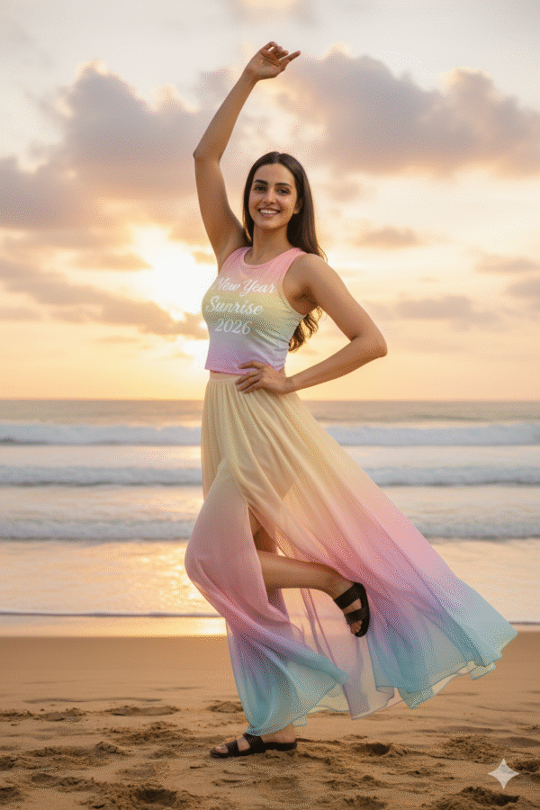 Sunrise Serenity Ombre Beach Maxi Dress Set